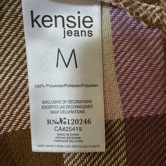 NWT Kensie Cropped Plaid Shacket - Picture 7 of 8